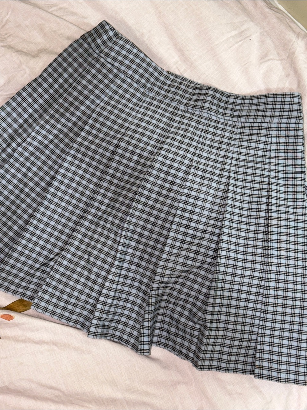 Aritzia Sunday best olive Pleated Blue Plaid Skirt - Women's Fashion